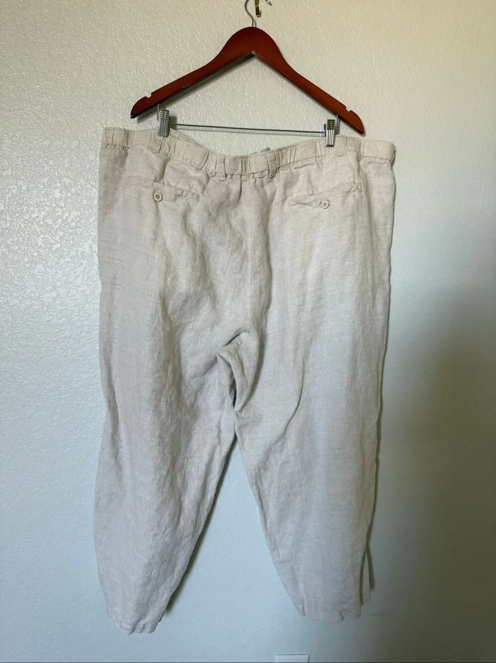 Tommy Bahama Relax 3XB 100% Linen Pants Beige Drawstring Casual